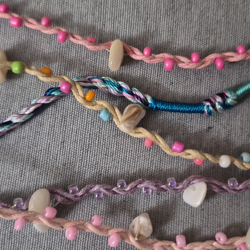 11 Pc Lot Handmade Friendship Leather Shell Beaded Woven Braided Bracelets NEW - Picture 9 of 16
